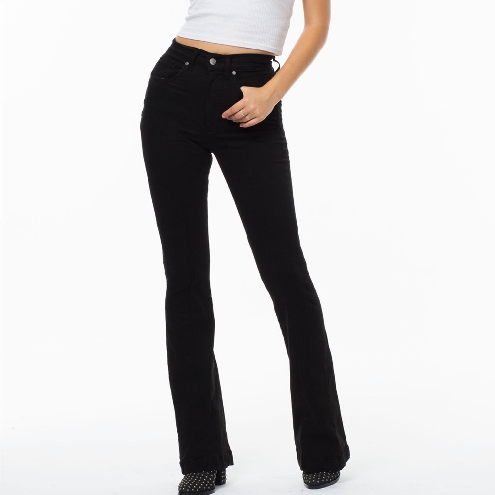 Revive Denim Venus Flares / Jet black wash